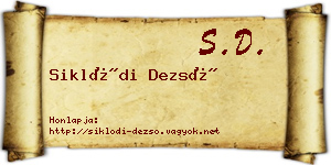 Siklódi Dezső névjegykártya